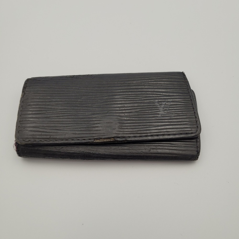 Louis Vuitton Epi Leather 4 Key Case Wallet Holder Black CA0094 Made in Spain